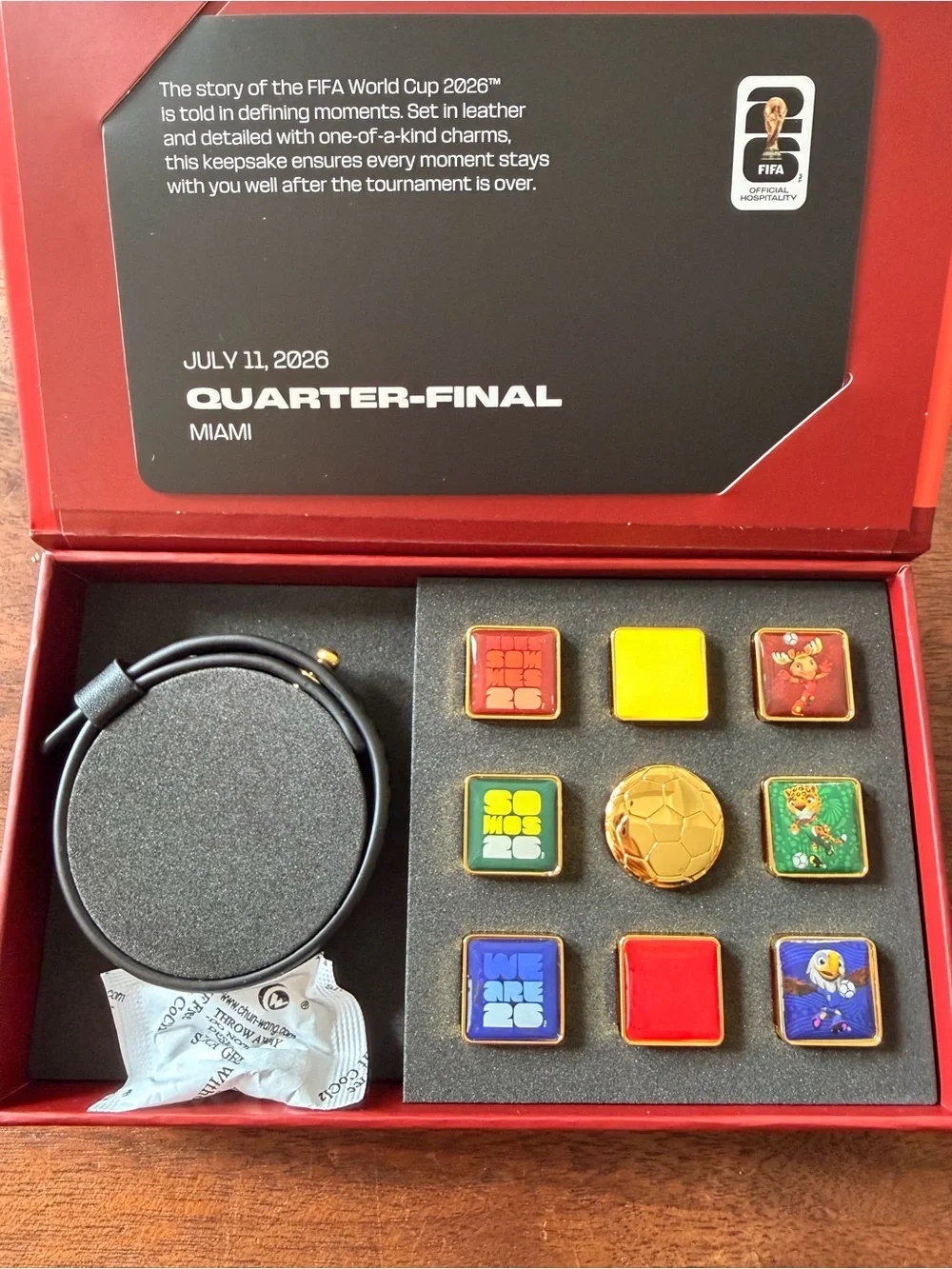 FIFA Unopened leather fan band charm bracelet - quarterfinals